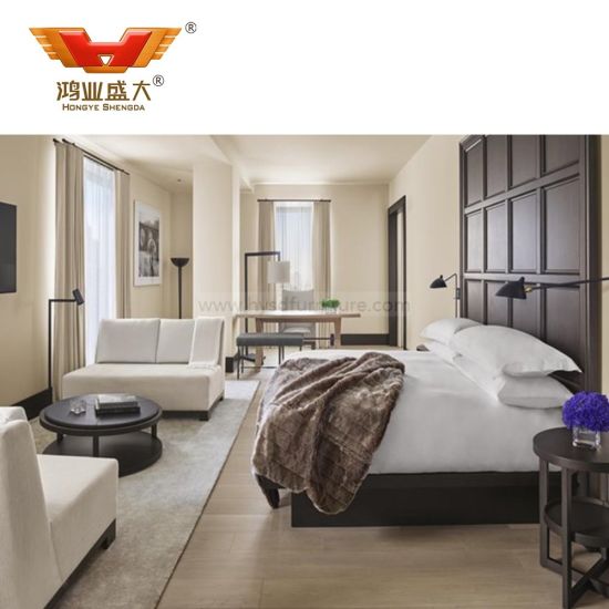 Подгонянная кровать мебели спальни гостиницы высокого качества королевская роскошная